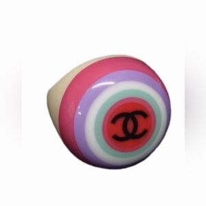 CHANEL Coco Mark Ring Multicolor x Ivory
Size 6